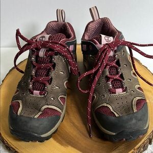 Timberland Shoes Youth 4 Hiking Sneakers Brown Leather Round Toe Lace Up Comfort